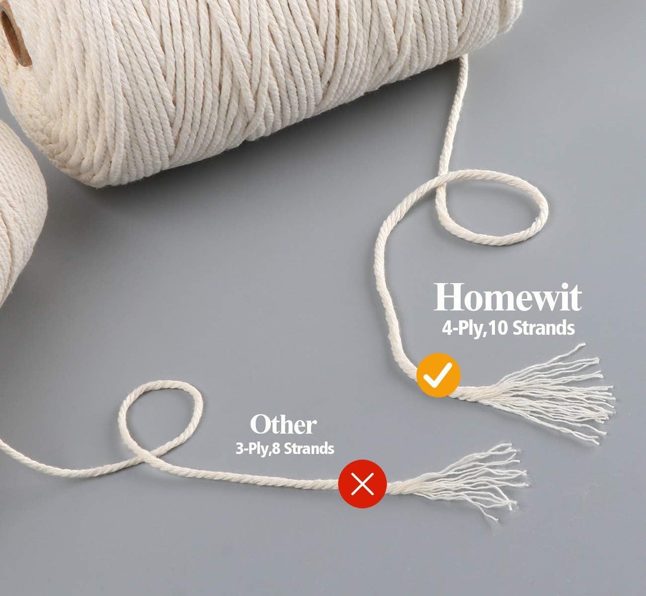 Homewit Macrame Cord, 3mm x 300m Cotton Macrame Rope - Image 4