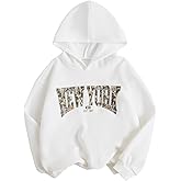 COZYEASE Girl's Letter Camo Graphic Hooded Sweatshirt Long Sleeve Drop Shoulder Hoodie 2025 Fall Outfits Pullover Tops