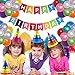 Rainbow Cone Party Hats for Kids & Adults - 12 Pack, 8 inch - Perfect for Birthday Parties & Classroom Decorations