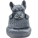 EKDJKK Bulldog Resin Statue, Animal French Bulldog Ornament Figurine Sculpture, Garden Decoration Porch Lawn Welcome Statue for Indoor & Outdoor, Home, Office, Lawn, Patio