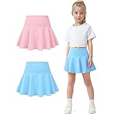 BOOPH 2 Pack Little Girls Athletic Uniform Skorts French Tennis Golf Skirts with Shorts for Toddler