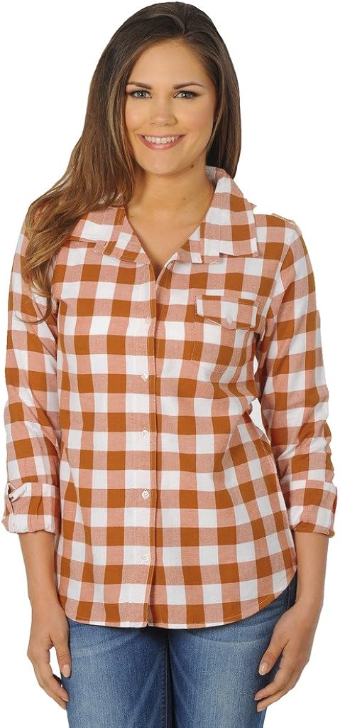 women's burnt orange dress shirt
