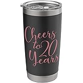 Cheers To 20 Years, Women Her, 20th Birthday Anniversary Stainless Steel Insulated Tumbler