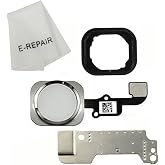Home Button Key Flex Cable Assembly with Rubber Ring Replacment Part for Iphone 6 and 6 Plus (Silver)