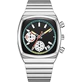 CILOA Mens Watches Chronograph Stainless Steel Waterproof Date Analog Business Fashion Wristwatch for Men