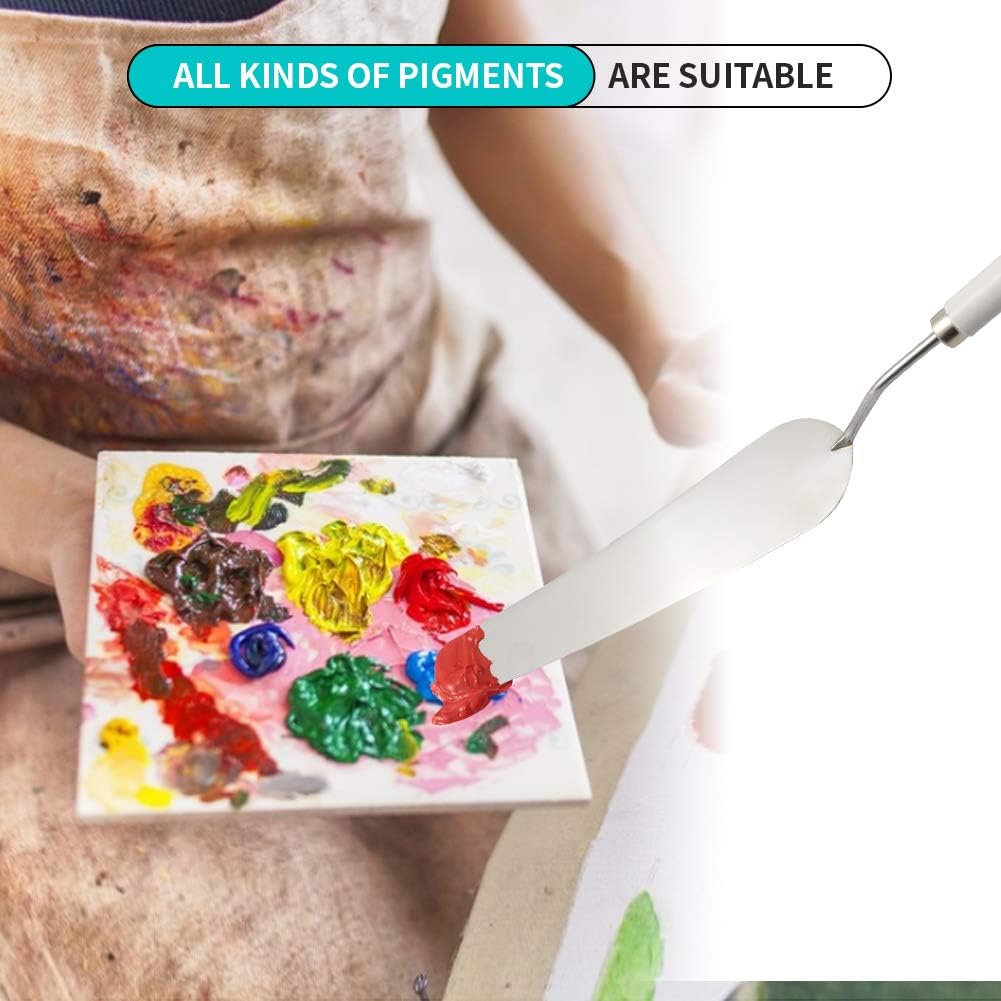 Gazeer Stainless Steel Artists Painting Knife - Palette Knives - Spatula Palette Knife Painting Mixing Scraper, Thin and Flexible Art Tools for Oil Painting, Acrylic Mixing, Etc.