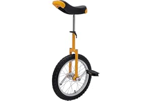 OMOSIROI 16/24 Inch Wheel Unicycle with Steel Rim, Unicycle Electric Wheel Skidproof Mountain Tire Cycling Sports Exercise with Adjustable Seat, Adults Kids Outdoor Sports Fitness Exercise Tool