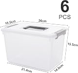 Citylife 6 Pack 5L Clear Storage Boxes with Lids 26x18x15 cm view 2