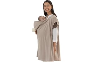 Konny Baby Carrier Winter Cover, Maternity Baby Carrier Hoodie, Women's Fleece Jacket, Maternity Coat, Nursing Hoodie Vest (Beige, One Size)