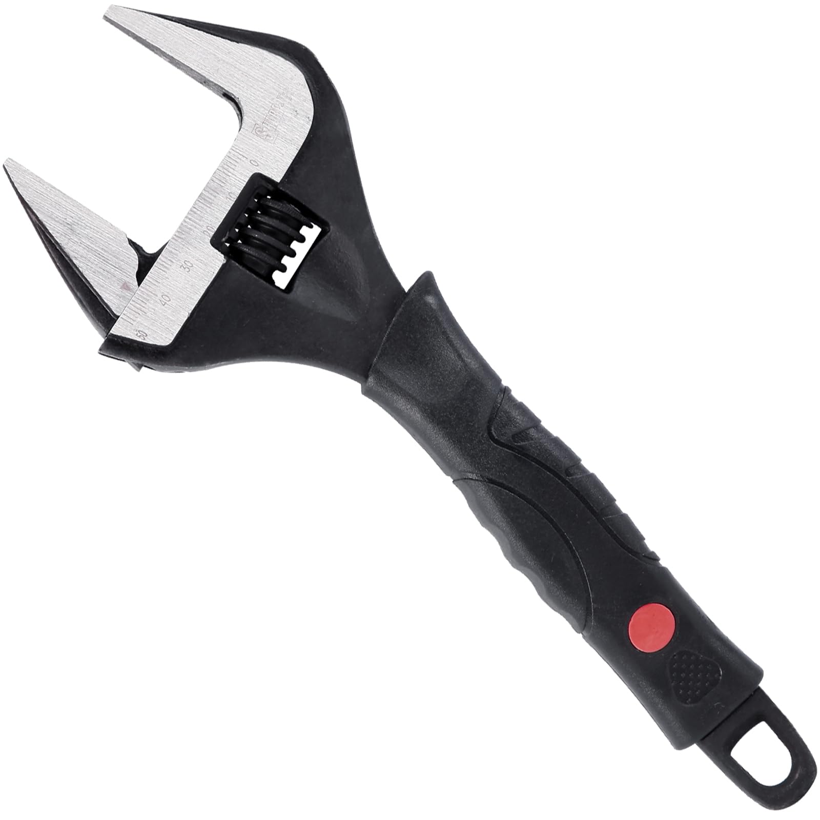 Sharp-tec 10-Inch Adjustable Spanner Wrench (250mm), 50mm Wide Jaw Large Opening, Chrome Vanadium Steel, Black Oxide Finish, Heavy-Duty Plumbing & DIY Tool with Ergonomic Grip