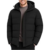 Yufawow Men Puffer Jacket Insulated Coat Thick Warm for Cold Weather Outdoor Work Winter Casual Clothes