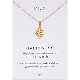 LUUK LIFESTYLE Stainless steel necklace with cute pendants, Angel Wings|Whale|Baguette|Pinecone|Bunny|Honeybee|Duck|Flower, Gifts for women, 19in adjustable, minimalist design, Silver|Gold|Rose gold
