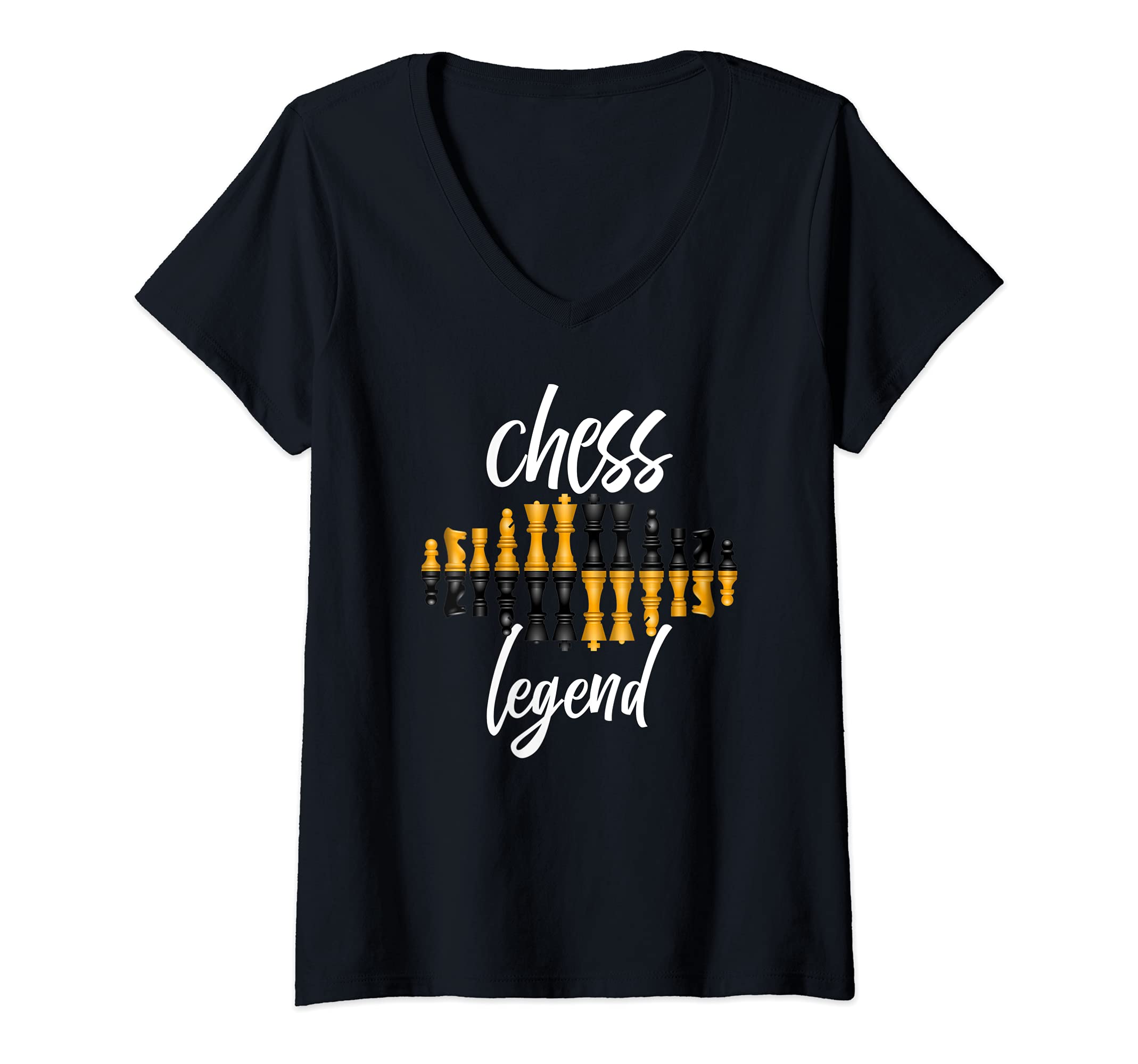 Womens Chess T Shirt Chess Legend Chess Players Gift V-Neck T-Shirt