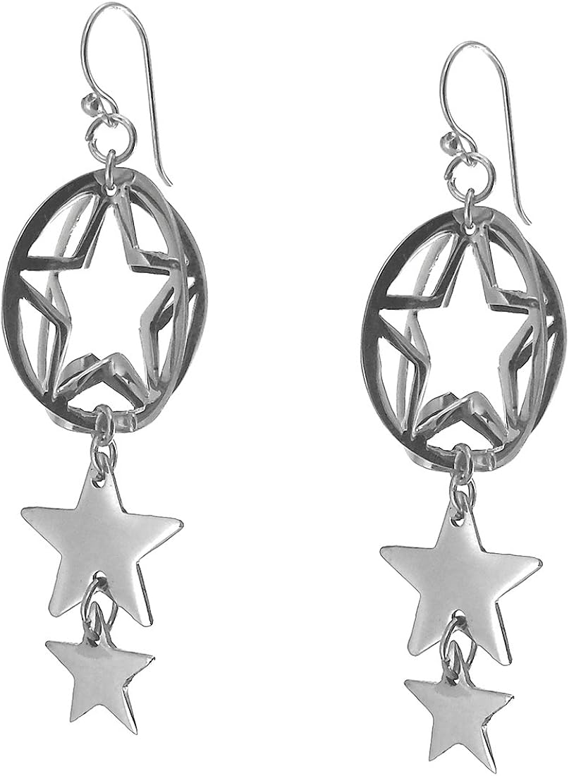 Amazon Com Sterling Silver Cascade Of Stars Drop Earrings Jewelry