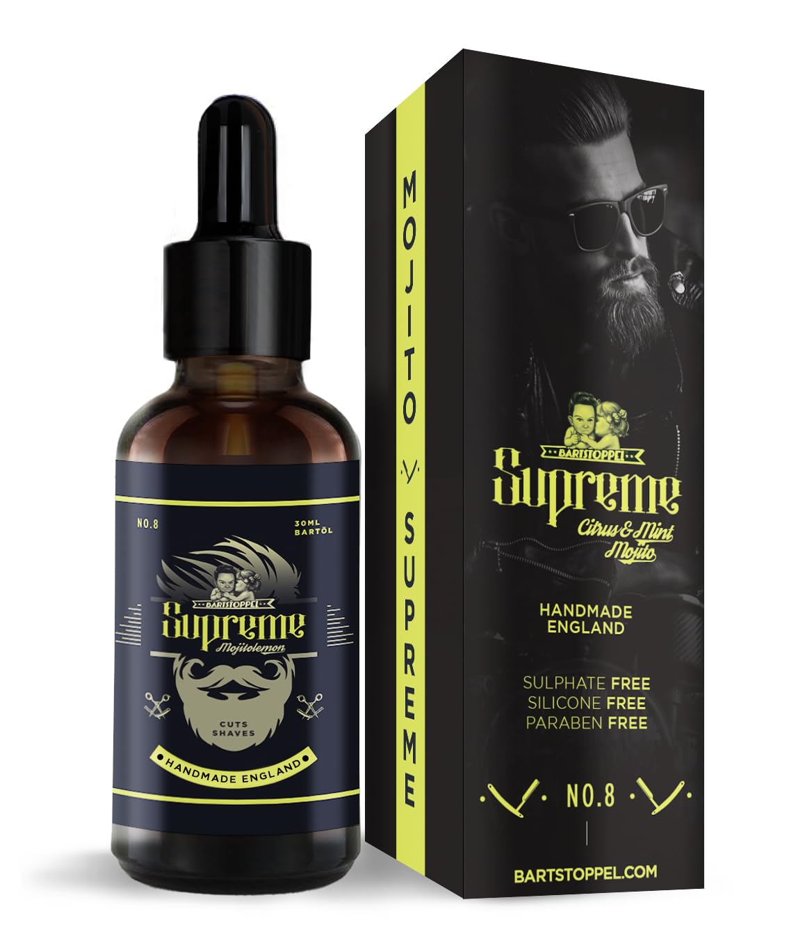 Beard Oil Citrus Mind Mojito Scented | Hair Growth & Moisturiser | Bartstoppel© Barber Company | Supreme Care for Men