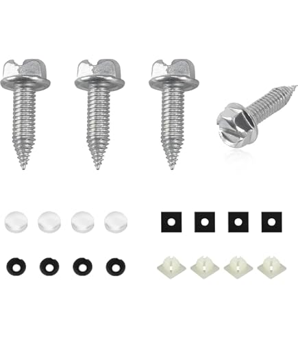 Kit De 10 Vis Pour Plaque D'Immatriculation - Boulons De Fixation Avec Cache Vis - Finition Argentée - Facile à Installer