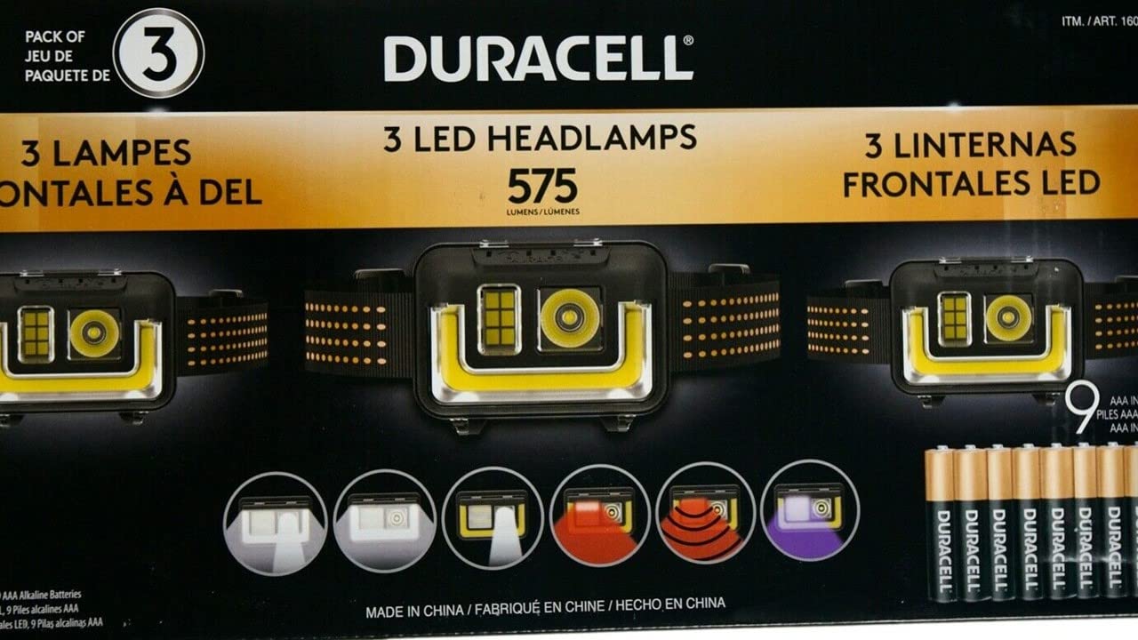 Photo 1 of Duracell LED Headlamps 575 Lumens, 3 Count
