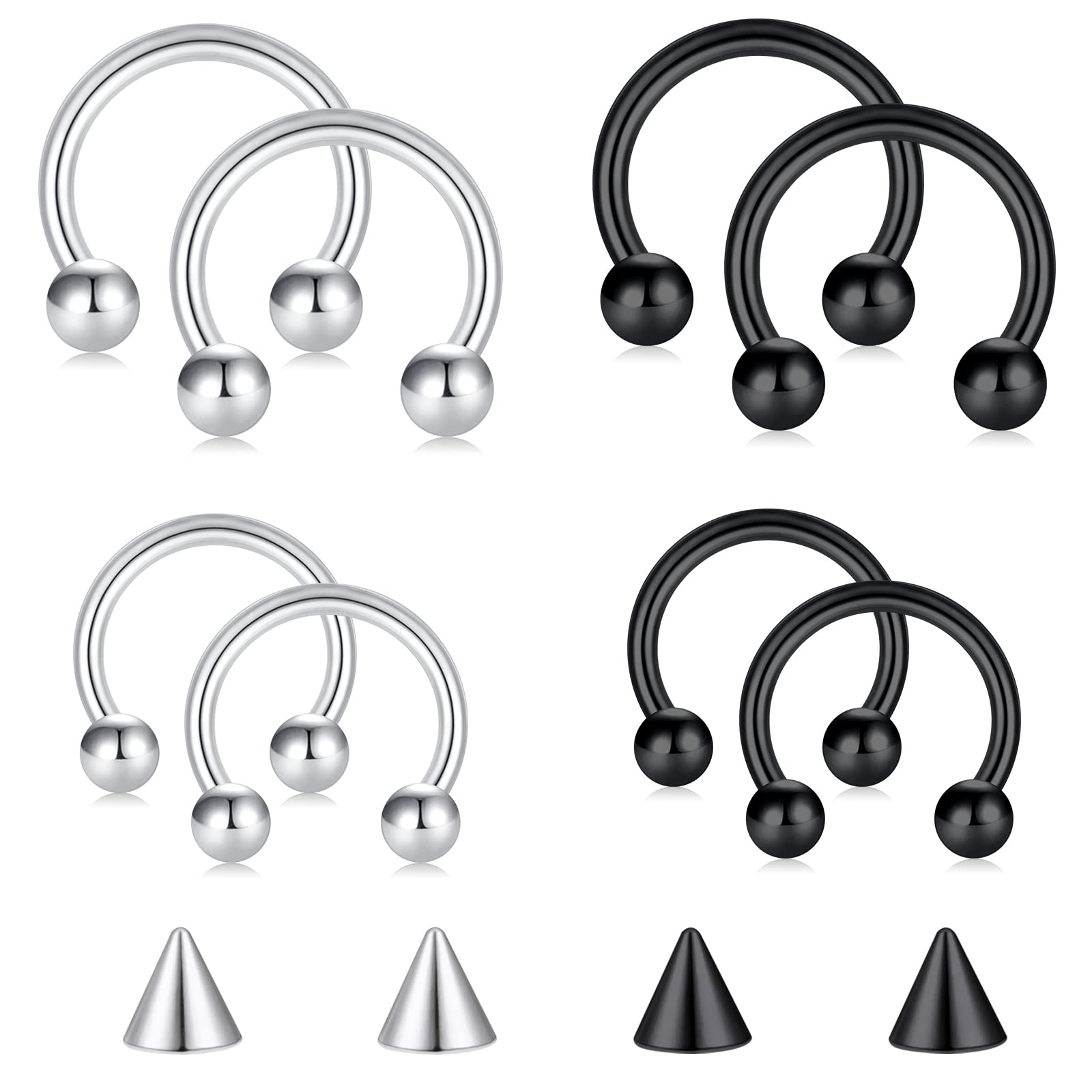 D.Bella Nose Rings Hoops 20 Gauge Horseshoe
