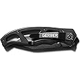 Gerber Gear Paraframe Tanto Pocket Knife - 3" Serrated Edge Blade Folding Knife - EDC Gear and Equipment - Black