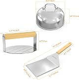 onlyfire BBQ Griddle Accessories Kit 2 Burger Melting Domes Spatula Press view 2