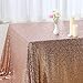 Poise3EHome Rose Gold Sequin Tablecloth 60×102 Inch Rectangle Sparkly Fabric Table Cloth for Birthday Wedding Party Christmas Holiday Baby Shower Decoration