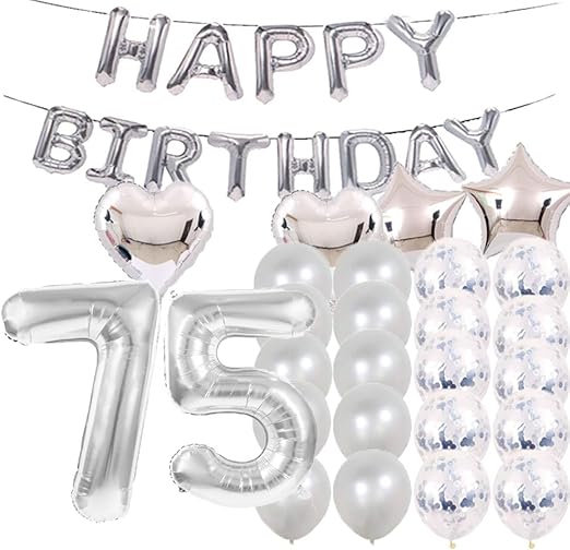 Amazon Com Sweet 75th Birthday Decorations Party Supplies Silver
