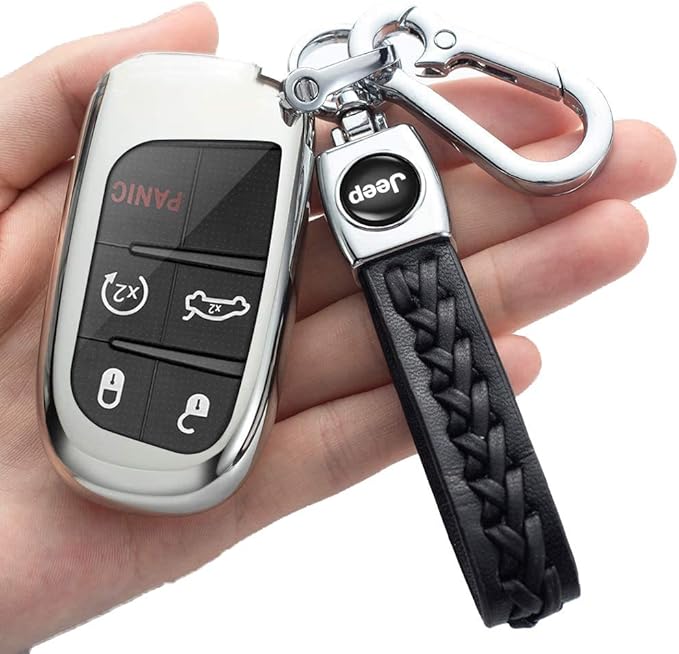 Key Fob Cover Case with Keychain Soft TPU Protection Key Case for Jeep