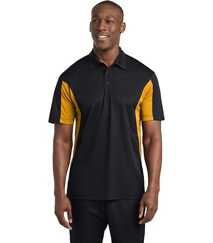 TFW49　COLLAR LESS POLO Black×Yellow Amazon.com: SPORT-TEK Unisex Dry Zone Raglan Polo | Casual Short