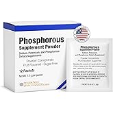 Phosphorus Supplements 12 Packets, Dietary Supplements Powder with Sodium Phosphate and Potassium Phosphate, Fruit Flavored Phosphorous Supplement Powder for Electrolyte, Bone Health & Kidney Health