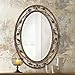 Franklin Iron Works Eden Park Oval Vanity Decorative Wall Mirror Vintage Rustic French Bronze Flower Vine Open Metal Frame Beveled 24