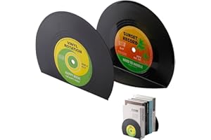 CHOOSEYO Modern Bookends for Shelves,Retro Vinyl Record Bookends - Vintage Music Decor Bookend Set, Unique Decorative Book Stopper for Home Office & Gifts for Music Lovers(Sunset)