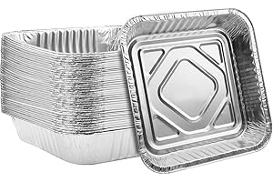 Thickened Disposable 9'' X 9'' Inch Square Aluminum Foil Baking Pans for Air Fryer Toaster Oven Baking Pan for Cake or Browni