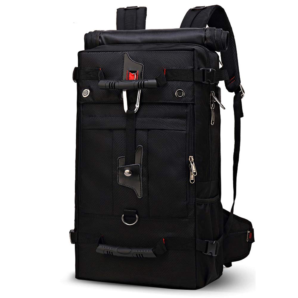 DENNIS Men and Women Hiking Backpack Anti-theft Password Lock Travel Rucksack Mountaineering Camping Trekking Backpack Outdoor Sport Climbing Waterproof Black