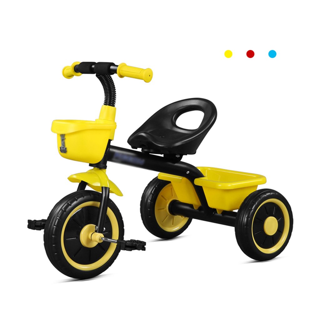 Color 乗用玩具三輪車 子供の三輪車2 5歳の赤ちゃんのバイクの座席は 子供のおもちゃの車の前後に調整することができます Yellow Yellow B07glvjyw9 ベビーカー 品質一番の