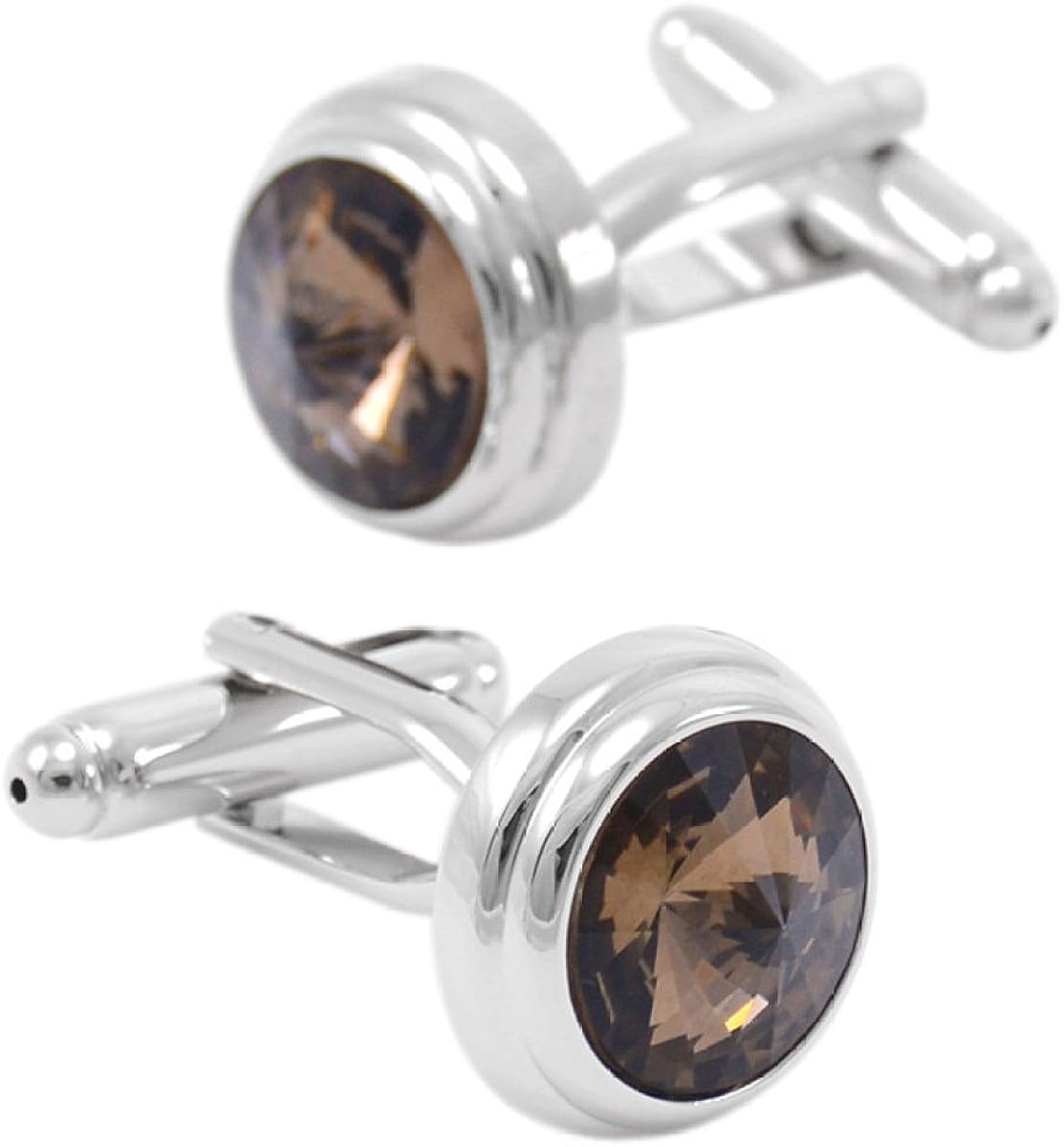 SAPEOO Multicolor Round Crystal Cufflinks Highend Business Zircon Cufflinks