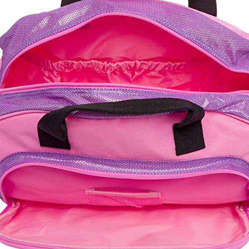 Silver Lilly Womens Nylon Dance Duffel Gym Bag w/Shoe Compartment (Pink/Purple, One Size)