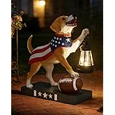 VMANYFIRE 11.61 Inch Solar Dog Garden Statue with Lantern, Adorable Outdoor Garden Decor - Hand-Painted Figurine for Patio, Yard, Home - Ideal Gifts for Dog Lovers, Mom