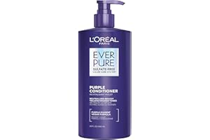 L'Oréal Paris EverPure Sulfate-Free Purple Conditioner for Toning Blonde, Bleached, Brown Highlighted, Silver and Gray Hair, 