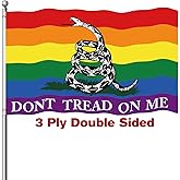 Pride Flag Outdoor 3x5 Double Sided 3-PLY Heavy Duty LGBTQ Flag Lesbian Gay Bisexual Transgender Pride Rainbow Flags Banners with Brass Grommets for Indoor Outdoor Decorations
