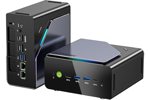 GMKtec Gaming Mini PC AMD Ryzen 7 H 255 (Upgraded 8745HS) 32GB DDR5 1TB SSD | Desktop Computer 3XM.2 2280 Expansion, Oculink, Dual NIC 2.5G, HDMI 2.1, USB4 K12