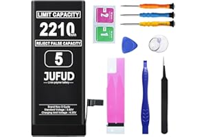 2210mAh Upgraded High Capacity Battery Compatible with iPhone 5 with Repair Kit - 0 Cycle Li-Polymer Replacement for A1428 A1
