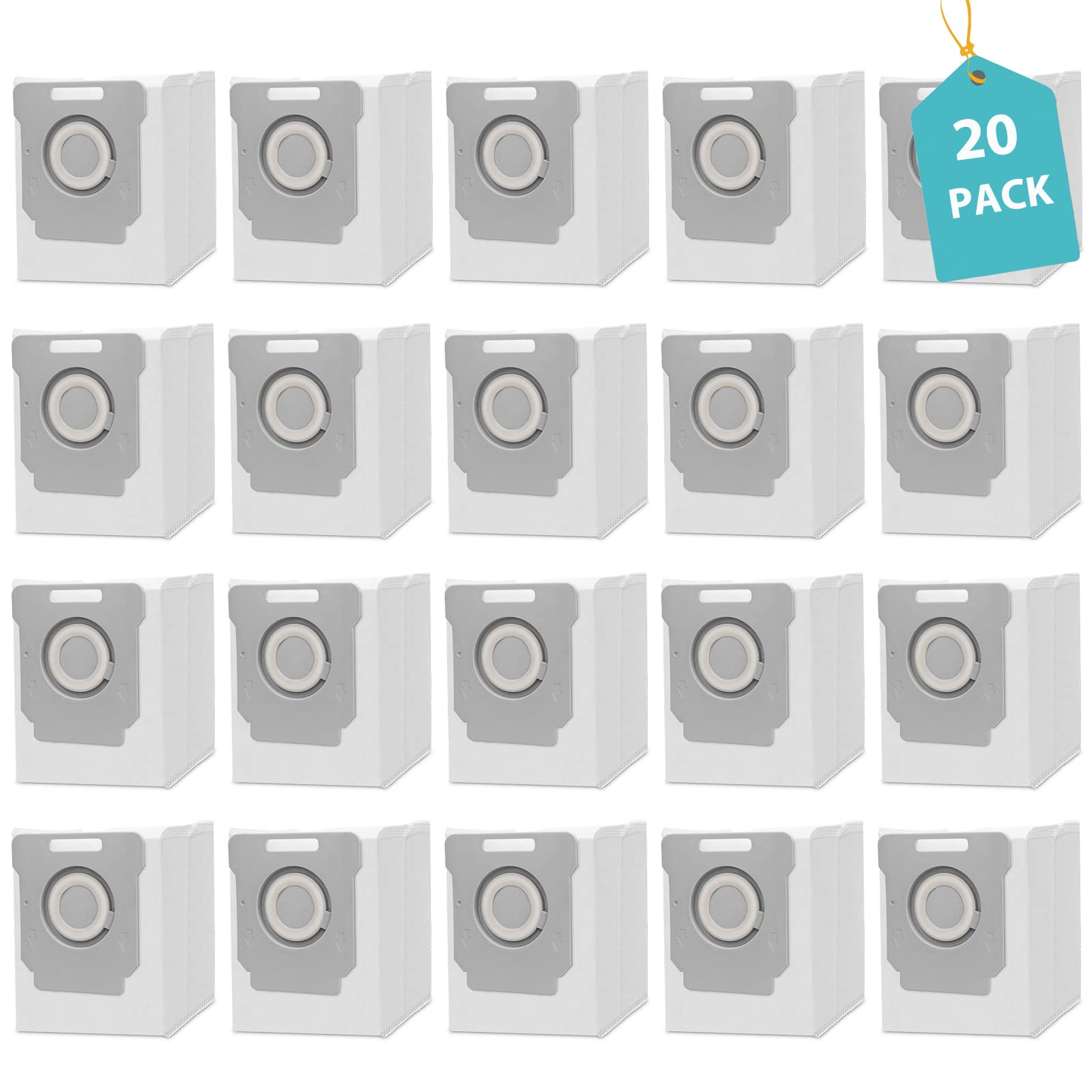 20 Pack Vacuum Bags for iRobot Roomba i7 i7+ i8 i8+ i3 i3+ i4 i4+ i6 i6+ j7 j7+ s9 s9+, i and s and j Series Clean Base Automatic Dirt Disposal Bags