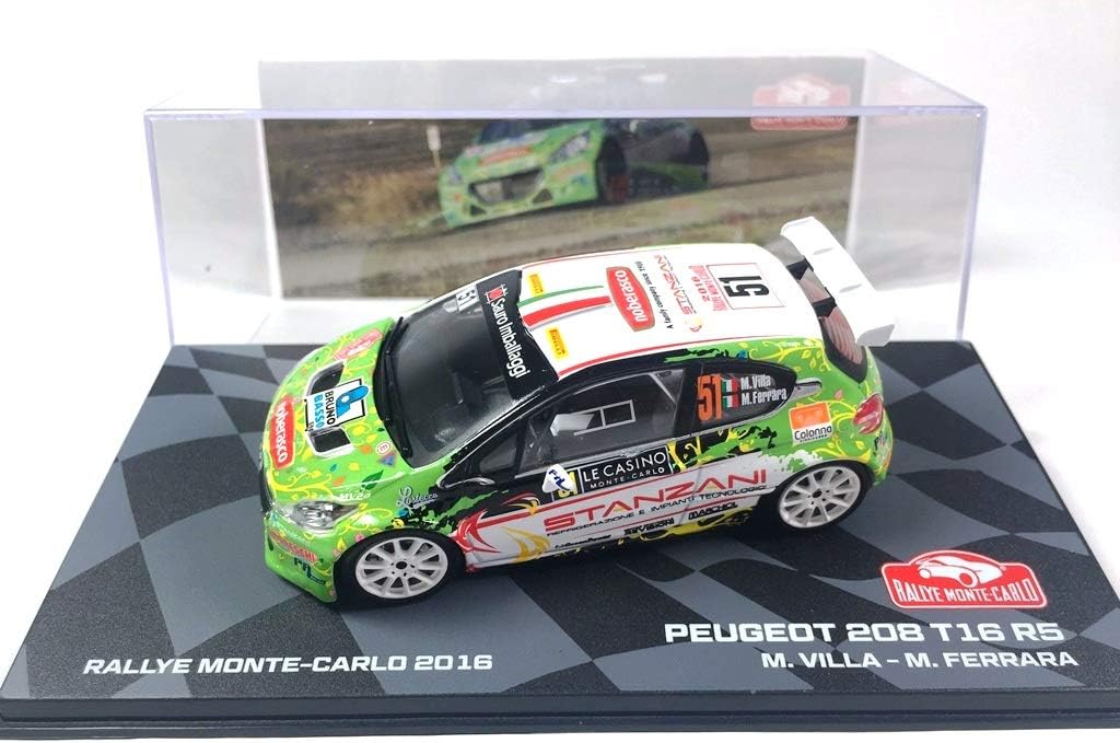 OPO 10 - Car 1/43 Peugeot 208 T16 R5 Rallye Monte-Carlo 2016 Villa (BR39), Blue, Medium
