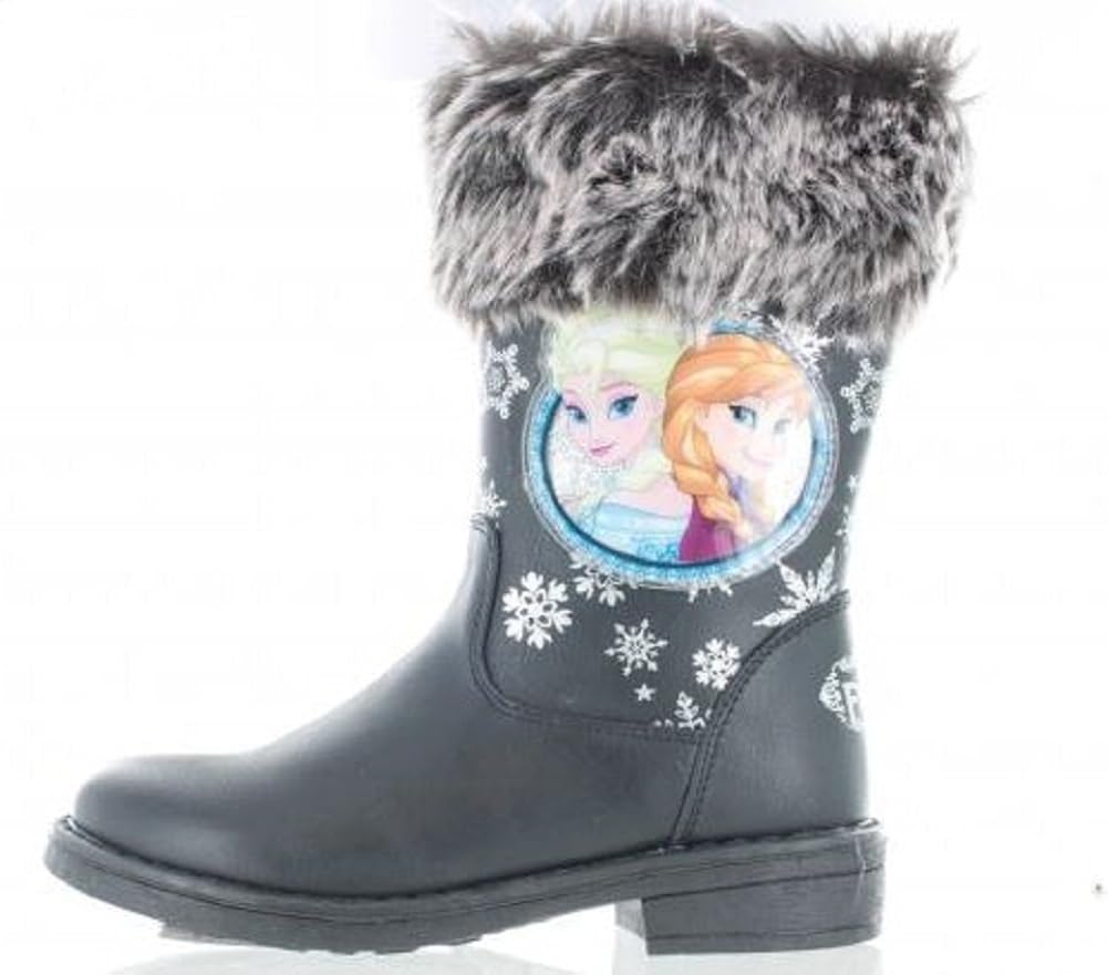 Disney Frozen Girl's Anna & Elsa Snow Flake Fur Boots (7 UK (Child