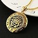 HZMAN Men's Stainless Steel Egypt Eye of Horus Symbol of Protection Pendant Necklace (Gold)