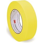 3M Automotive Refinish Masking Tape 388N, 06654, 36 mm x 55 m, Yellow | 1 Roll, Crepe Backing; Moisture Resistant; Multi-Purpose
