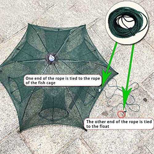 Chencheng Renforcement 4-20 Trous Automatique Pêche De La Crevette Nette Cage Nylon Pliable Crabe Nasse Cast épervier…