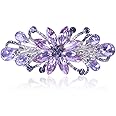Sankuwen Flower Luxury Jewelry Design Hairpin Rhinestone Hair Barrette Clip,Also Perfect Mother's Day Gifts for Mom (Purple)