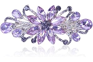 Sankuwen Flower Luxury Jewelry Design Hairpin Rhinestone Hair Barrette Clip,Also Perfect Mother's Day Gifts for Mom (Purple)
