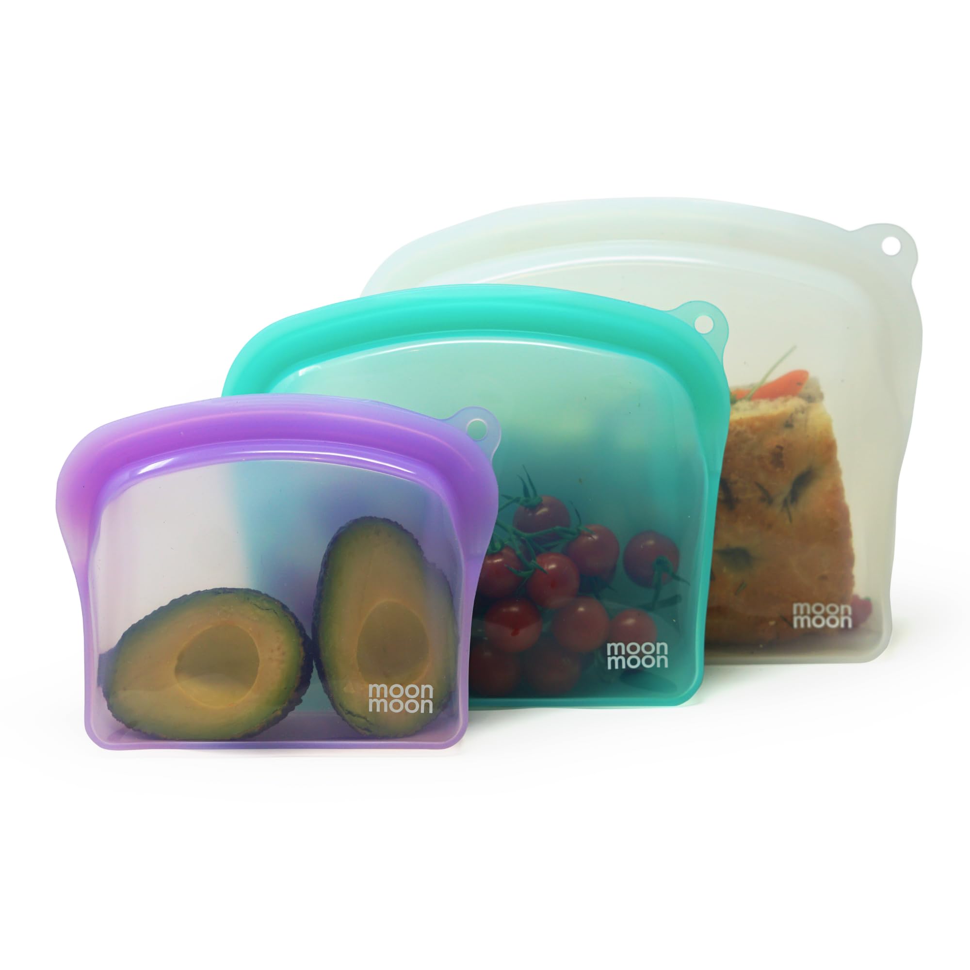 Moonmoon Free Standing Silicone Freezer Bags (Multi) | Reusable Silicone Sandwich Bags